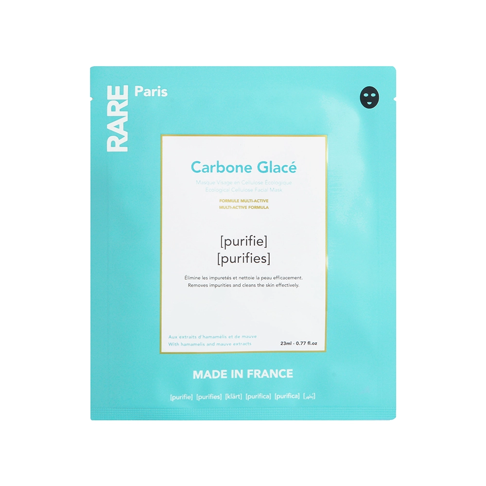 Детоксная тканевая маска для лица Carbone Glacé RARE Paris, 23 мл
